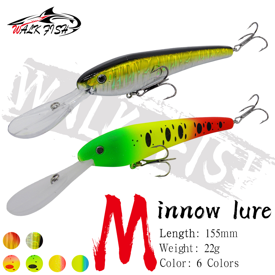 Fishing Lure Spinnerbait - WALK FISH 1PCS Minnow Fishing Lure