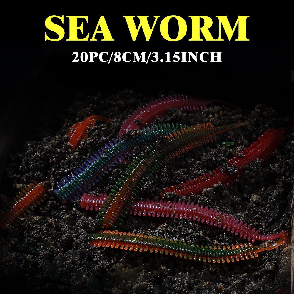 SUNMILE 10pcs Sand Worm Lures  - Fishing Lure Soft Plastic recension och pris