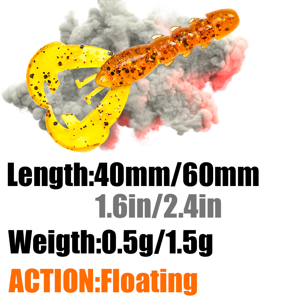 PEAK Floating Craws Lures 40mm - Fishing Lure Soft Plastic recension och pris