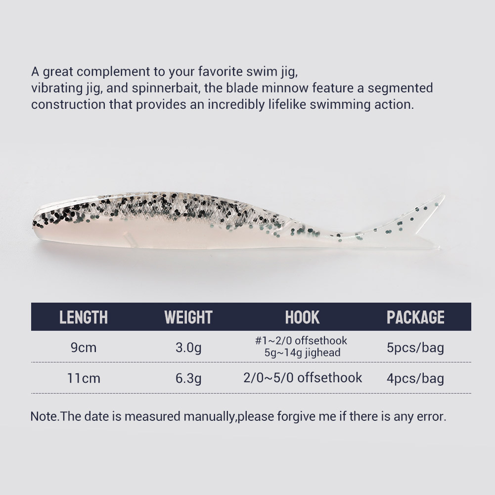 NOEBY Soft Lure Blade Minnow 9 - Fishing Lure Blade Bait recension och pris