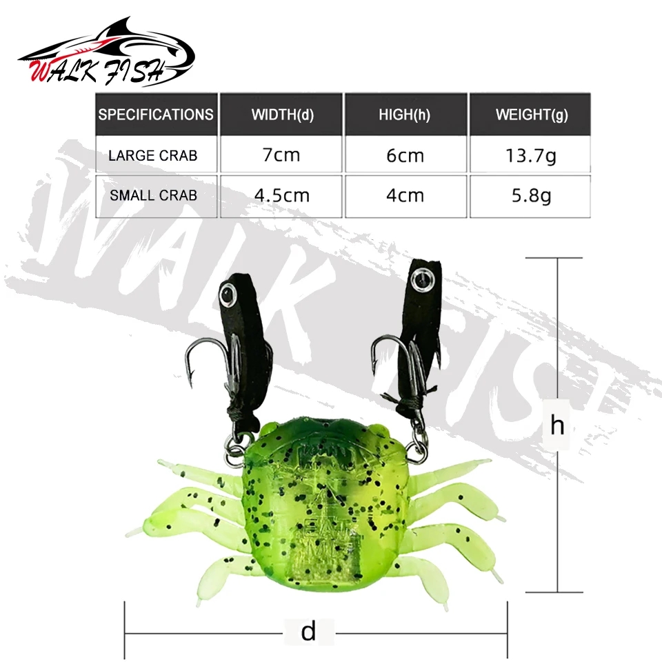 WALK FISH 1PCS Crab Soft Lure  - Fishing Lure Soft Plastic recension och pris